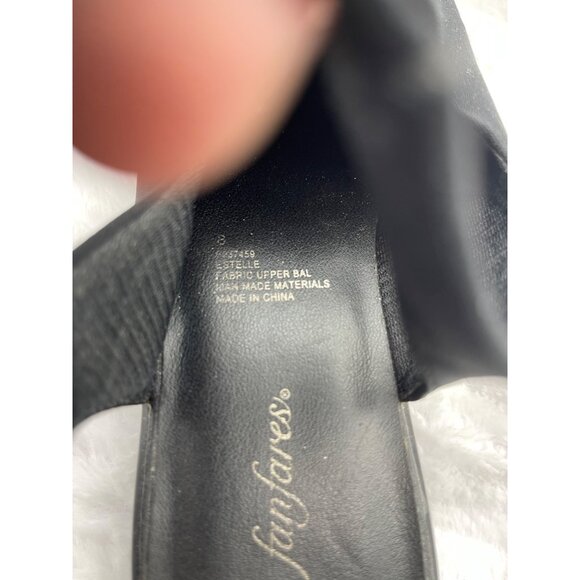 Vintage Fanfares Black SquareToe Slingback Pumps Size 8 - Picture 5 of 10